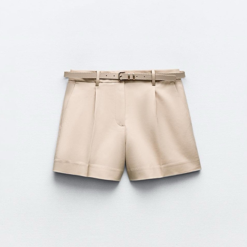 zara belted shorts